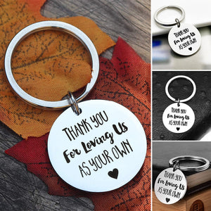 Thank You For Loving Us Stainless Steel Keychain