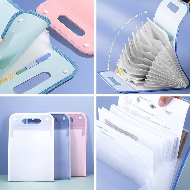 Typared Vertical accordion bag A4 paper file folder