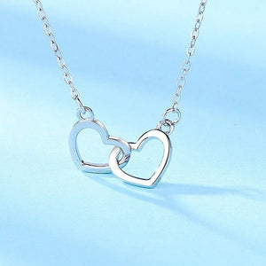 Two Hearts Necklace with rotating rose gift box