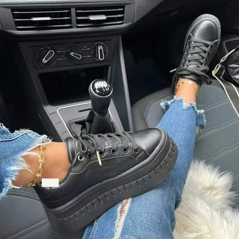 Women Round Toe Thick Bottom Casual Shoes