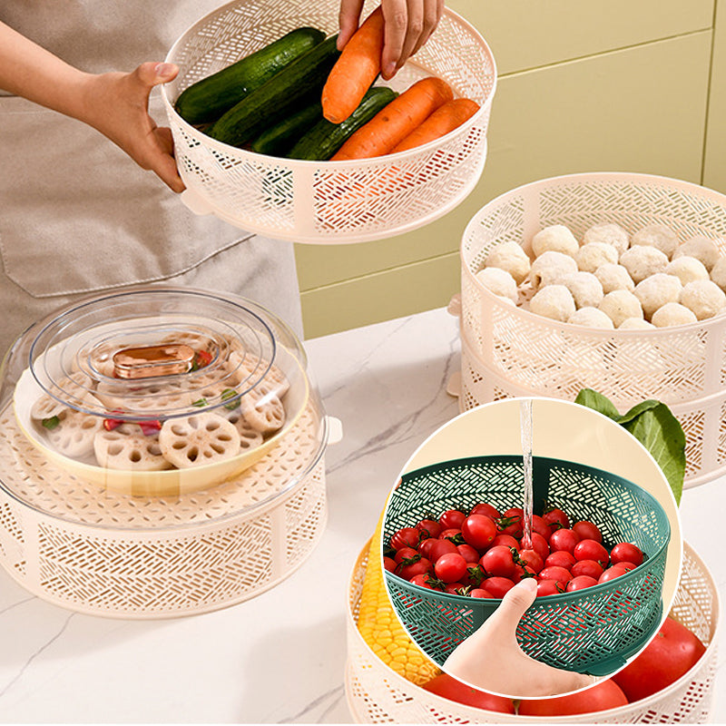 Dust-proof multi-layer hollow dish cover