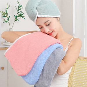 Double Layer Coral Velvet Quick Drying Hair Cap