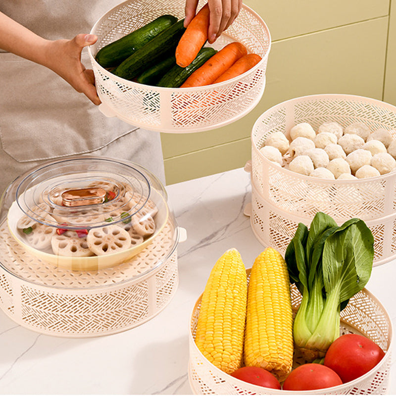Dust-proof multi-layer hollow dish cover