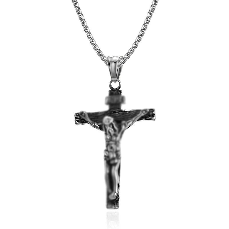 Titanium Steel Crucifix Necklace