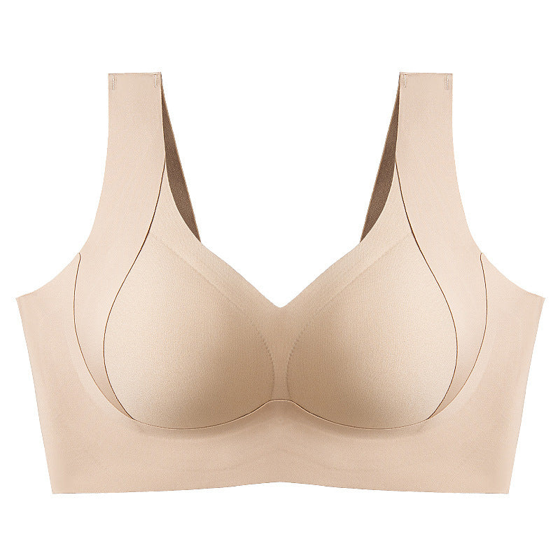 Plus-size women's shaping support bra without underwire.